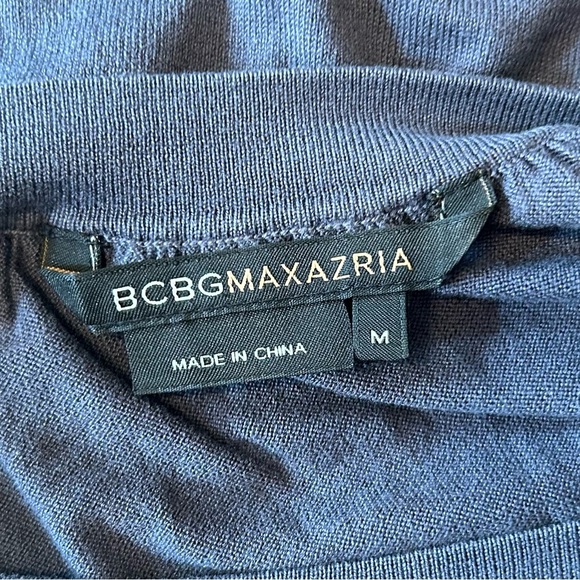 BCBGMAXAZARIA Scoop Neck Bubble Sleeve Silk Knit Tunic Mini Dress SZ Medium - Picture 7 of 9